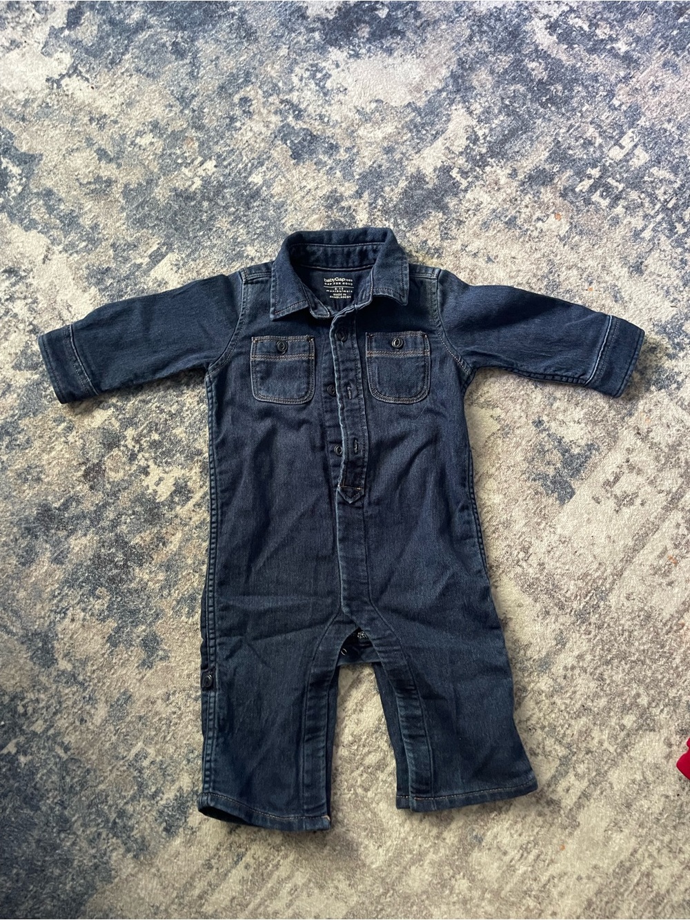 Baby Gap Denim Jumpsuit Romper - Dark Blue